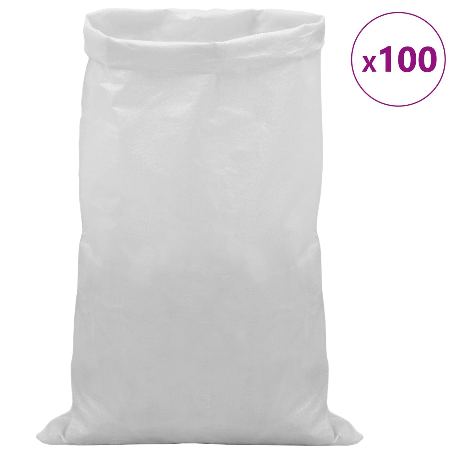 Vevde sække 100 stk. Hvid 70 x 110 cm PP