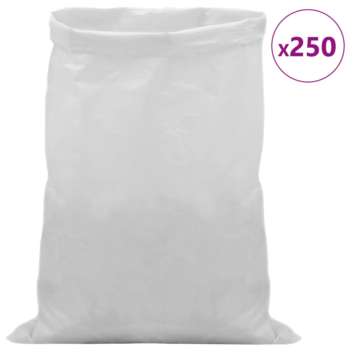 Vevde sække 250 stk. Hvid 50 x 80 cm PP