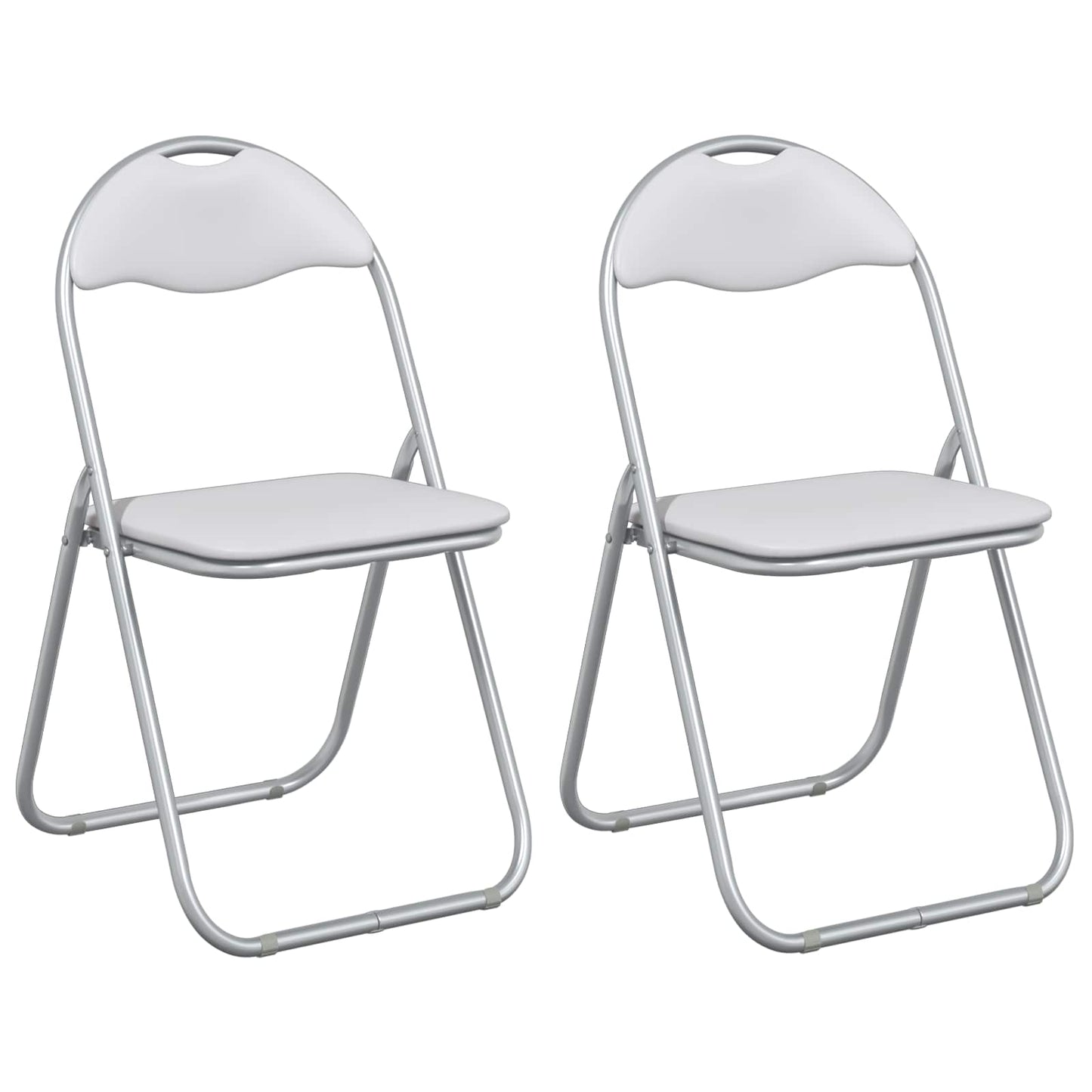 Sammenklappelig stol 2 pcs Hvid og Grå 48 x 43,5 x 81 cm