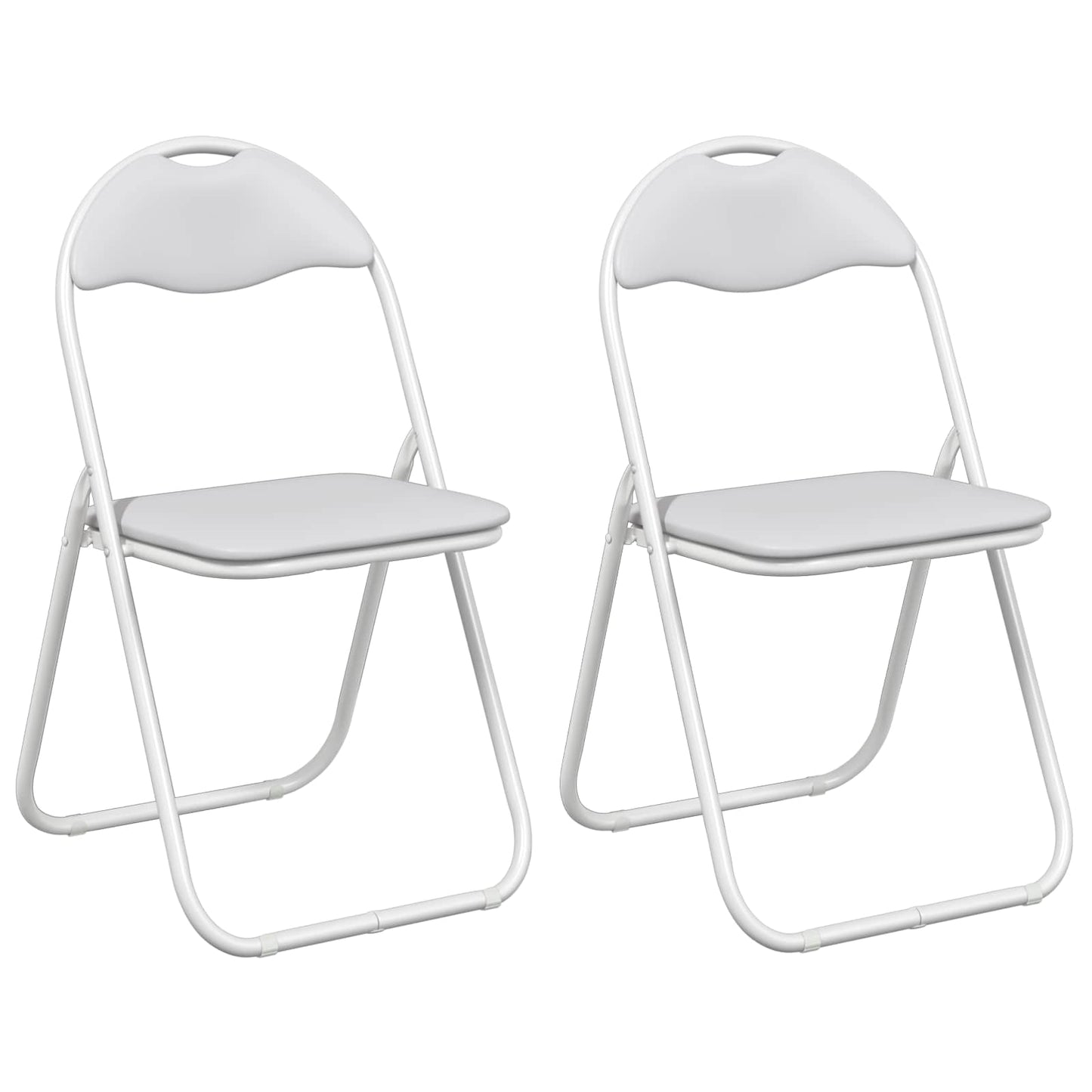 Sammenklappelig stol 2 pcs Faux læder Hvid 48 x 43,5 x 81 cm