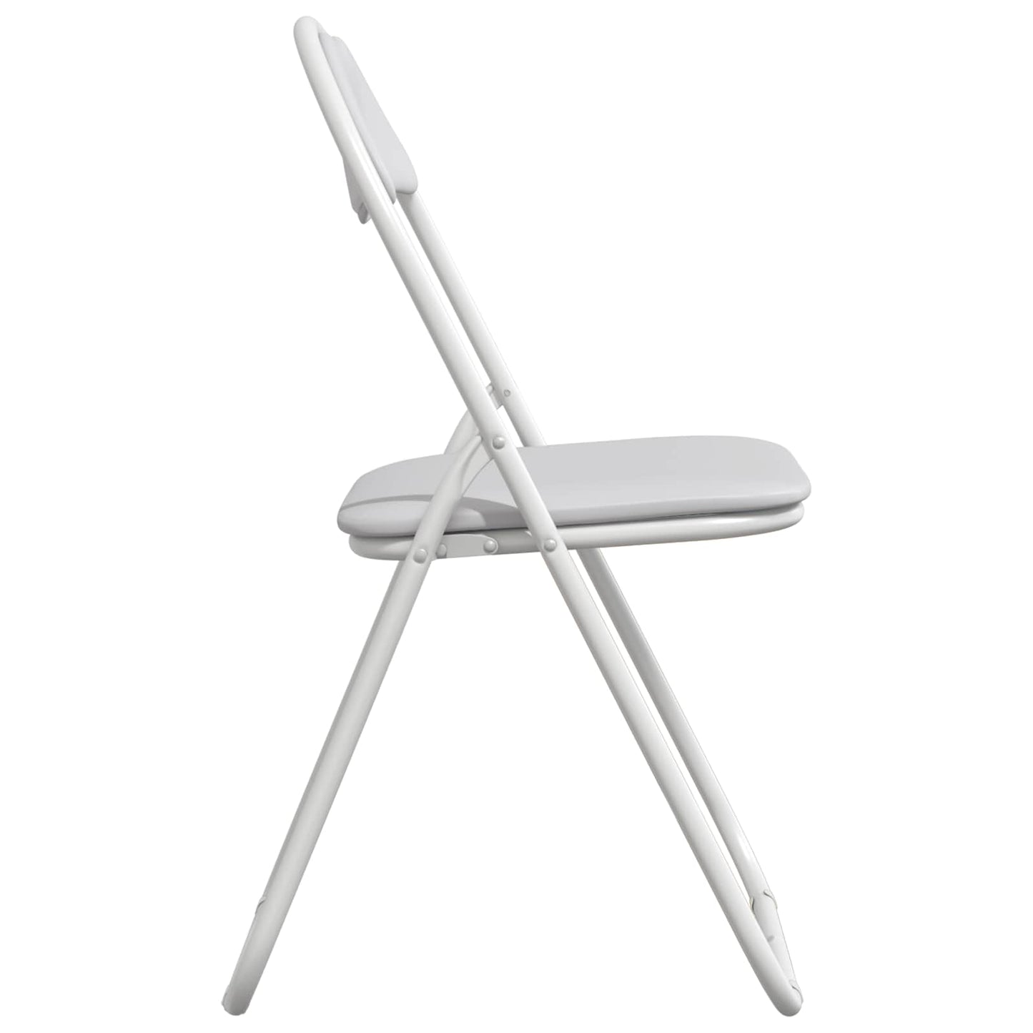 Sammenklappelig stol 2 pcs Faux læder Hvid 48 x 43,5 x 81 cm
