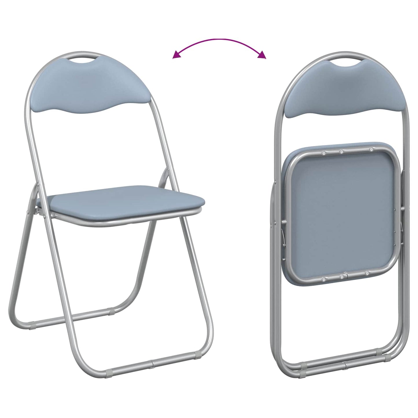 Sammenklappelig stol 2 pcs Grå 48 x 43,5 x 81 cm Faux læder