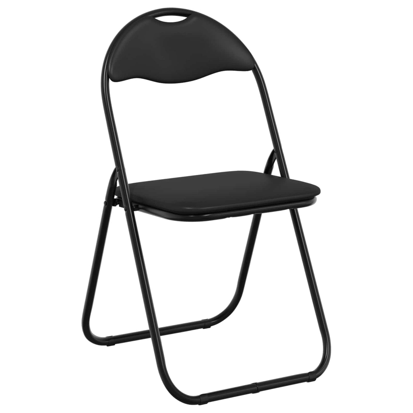 Sammenklappelig stol 2 pcs Sort 48 x 43,5 x 81 cm Faux læder