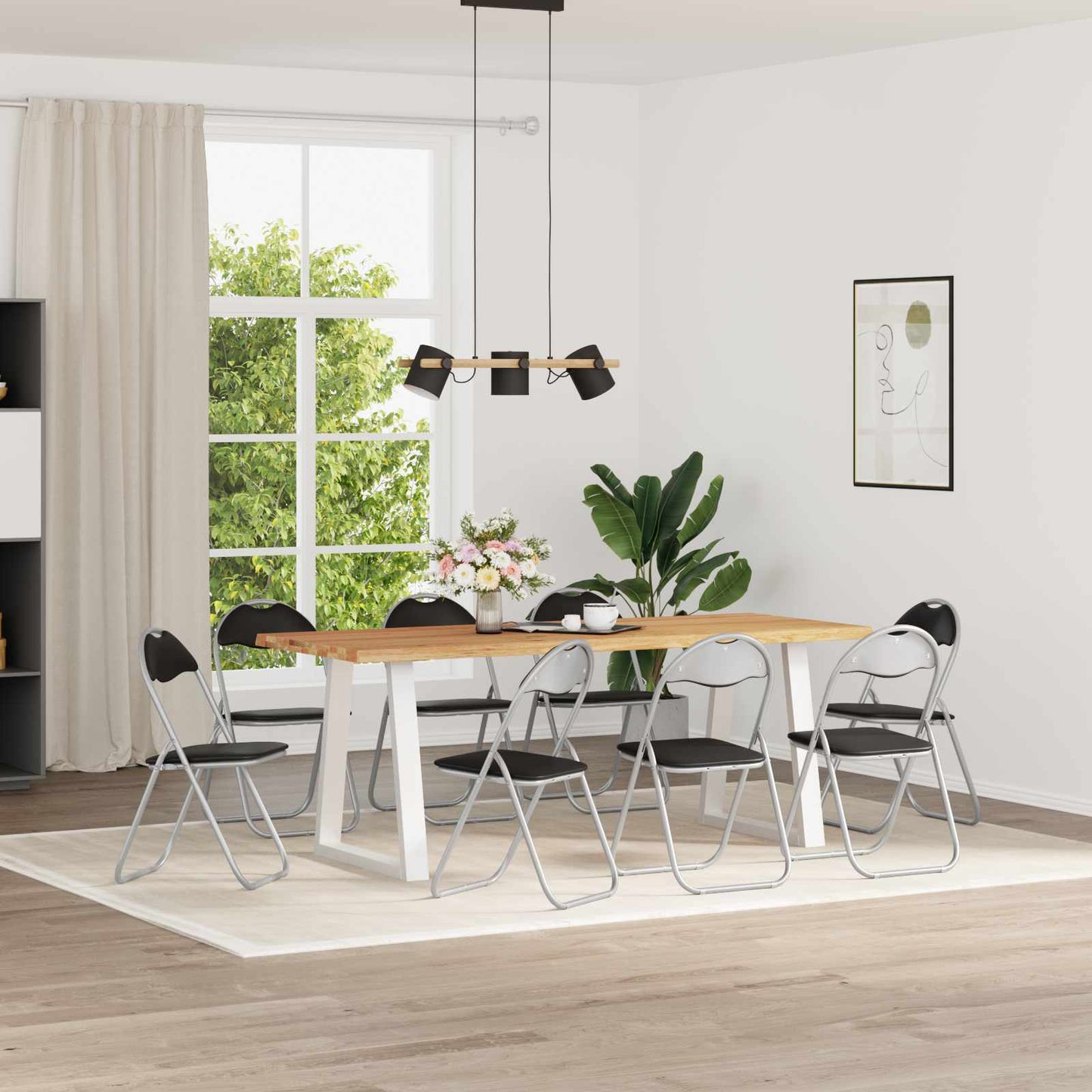 Sammenklappelig stol 8 pcs Sort og grå 48 x 43,5 x 81 cm