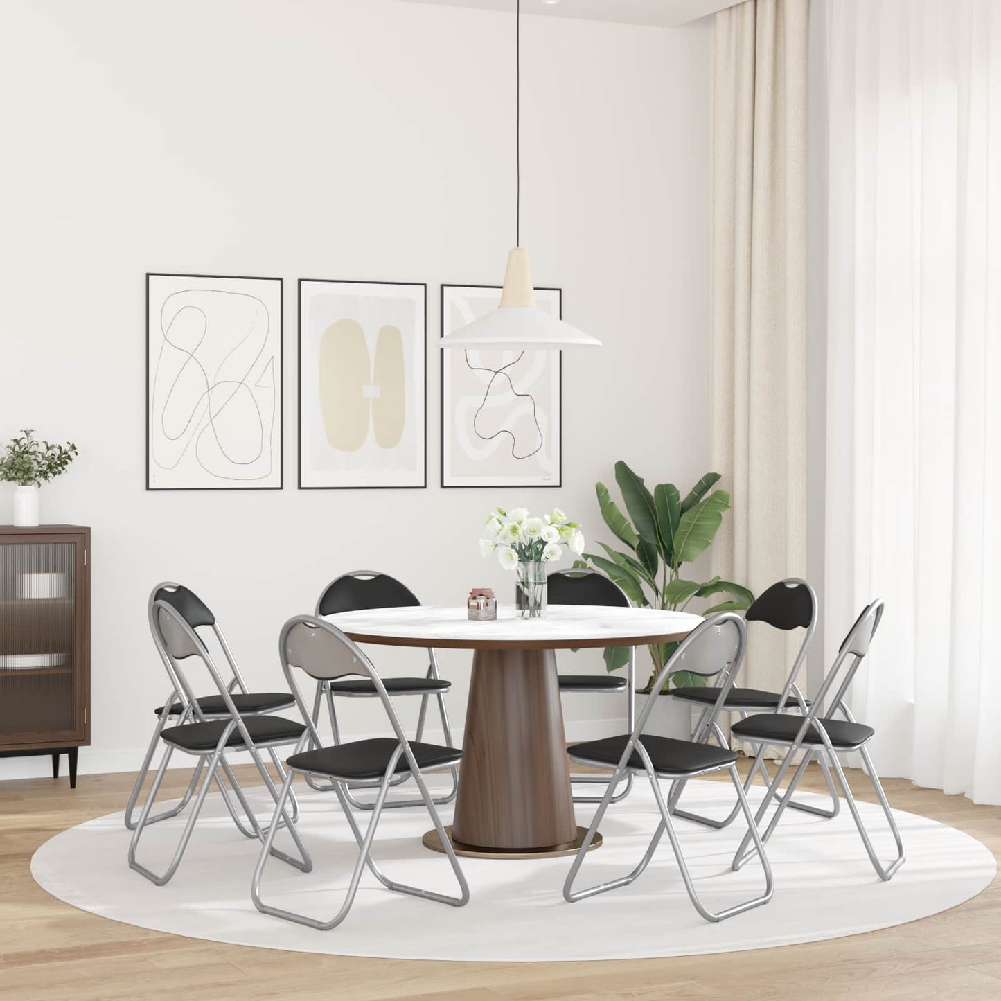 Sammenklappelig stol 8 pcs Sort og grå 48 x 43,5 x 81 cm