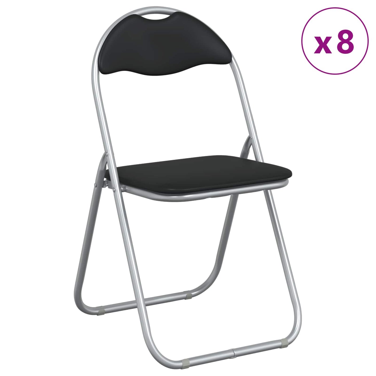 Sammenklappelig stol 8 pcs Sort og grå 48 x 43,5 x 81 cm