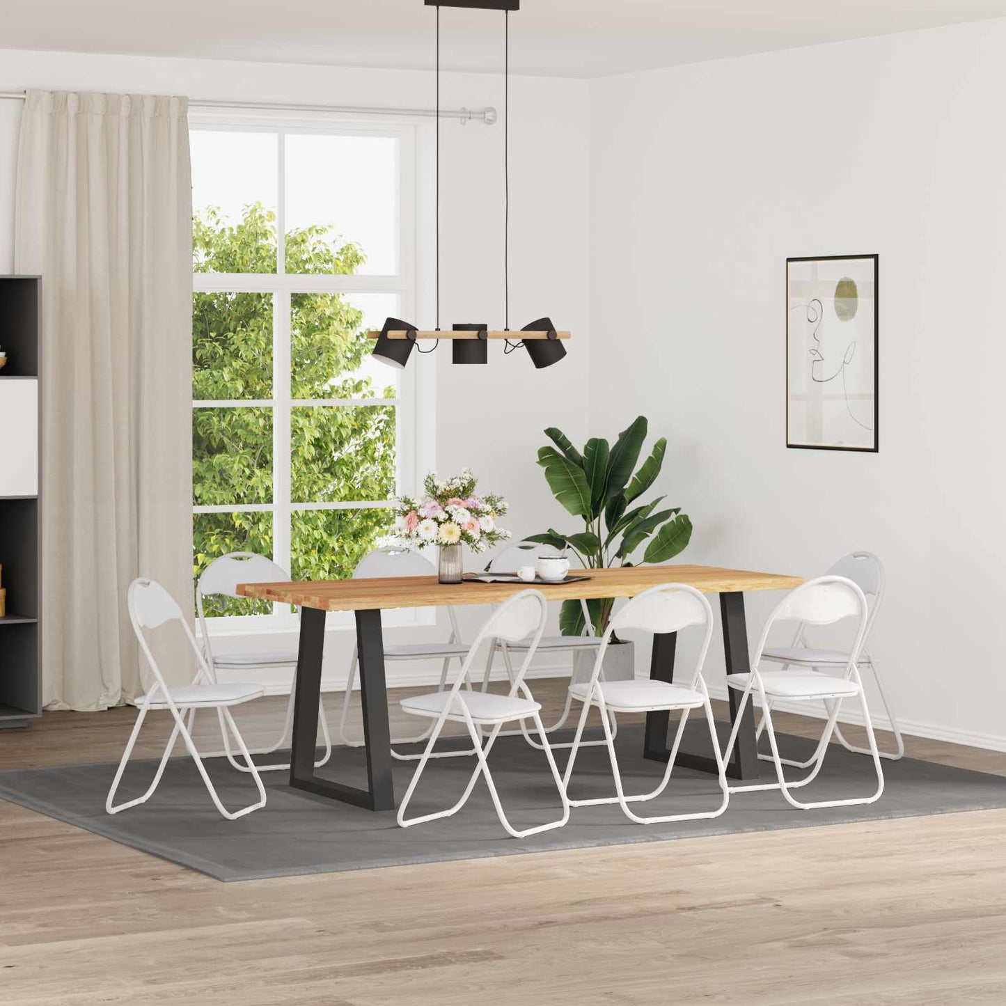 Sammenklappelig stol 8 pcs Hvid 48 x 43,5 x 81 cm Faux læder
