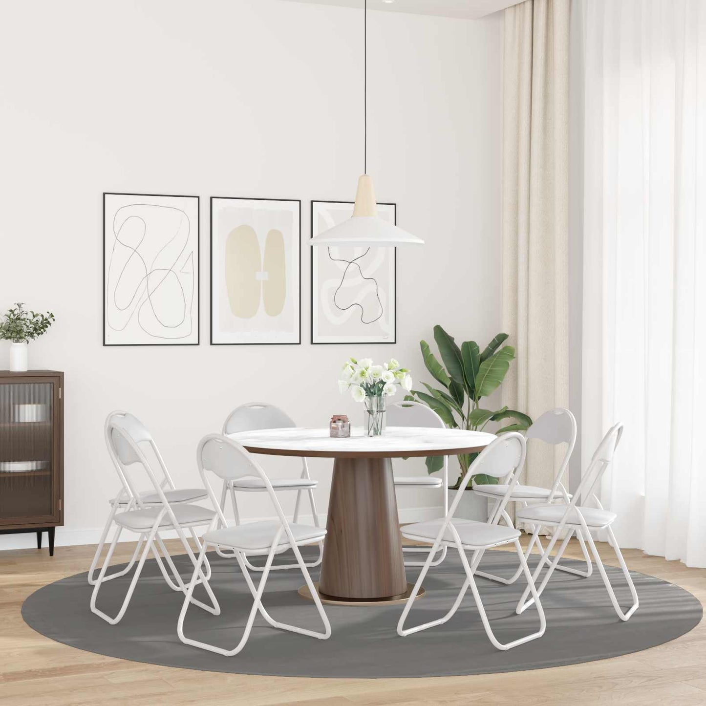 Sammenklappelig stol 8 pcs Hvid 48 x 43,5 x 81 cm Faux læder