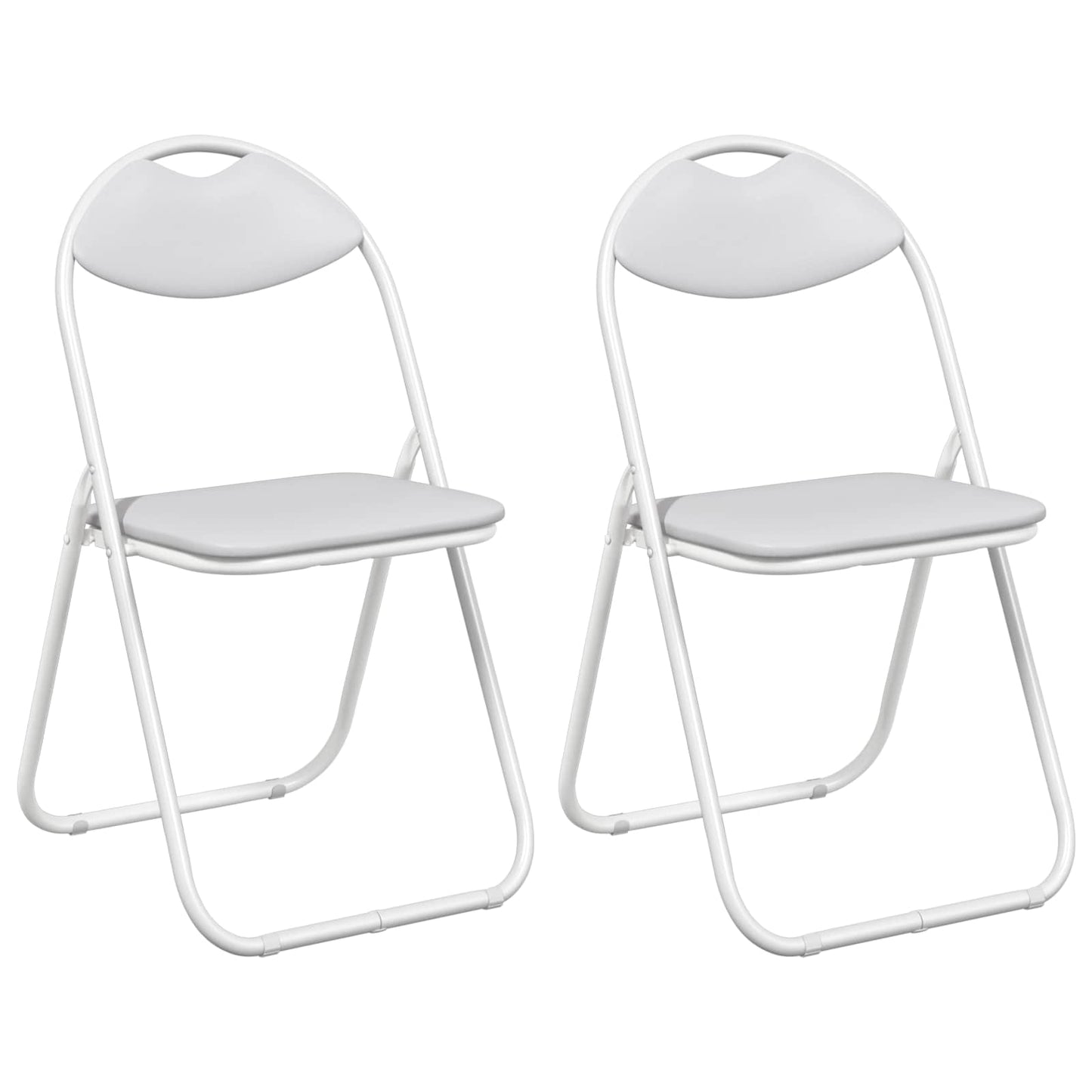 Sammenklappelig stol 2 pcs Hvid 48 x 43,5 x 81 cm Faux læder