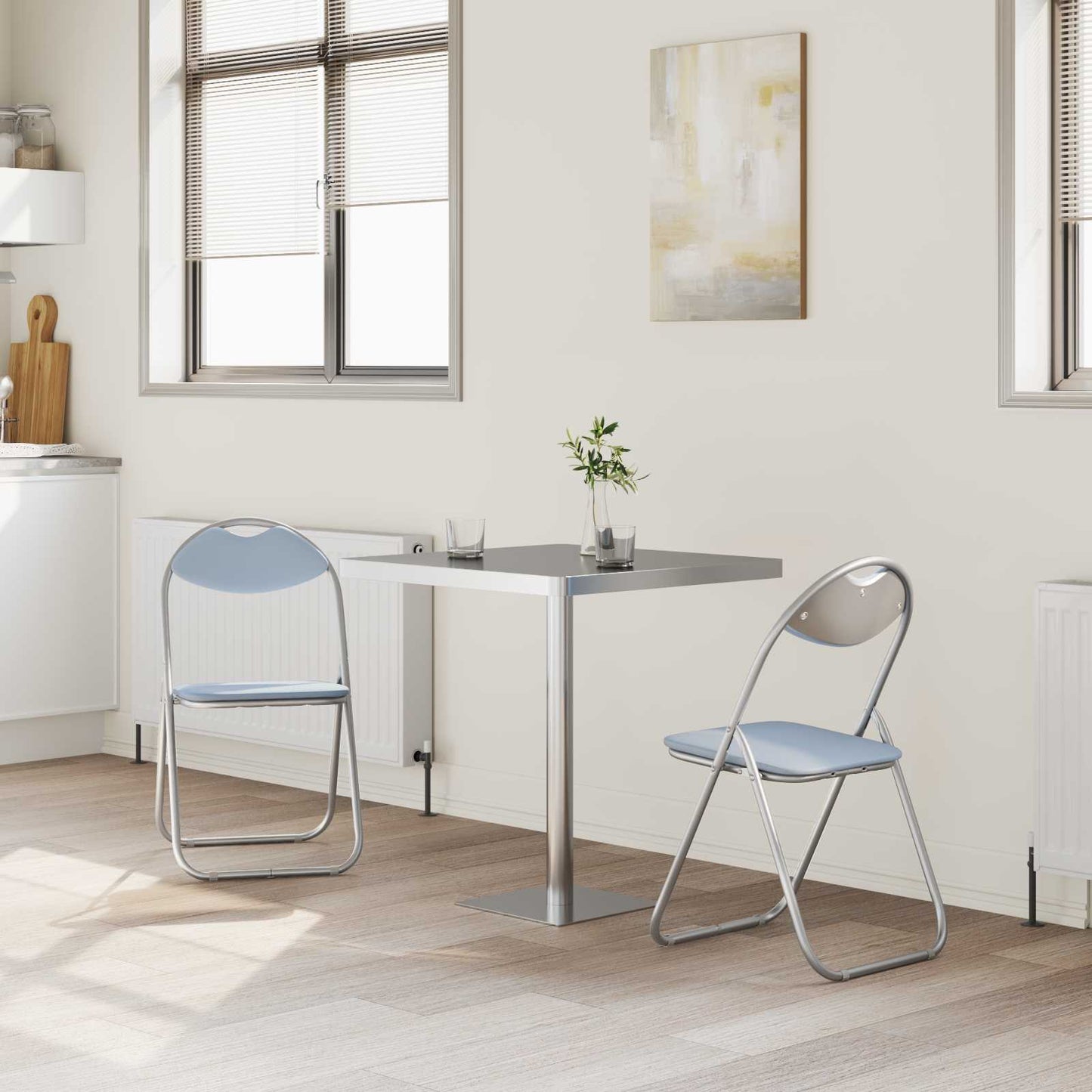 Sammenklappelig stol 2 pcs Grå 48 x 43,5 x 81 cm Faux læder