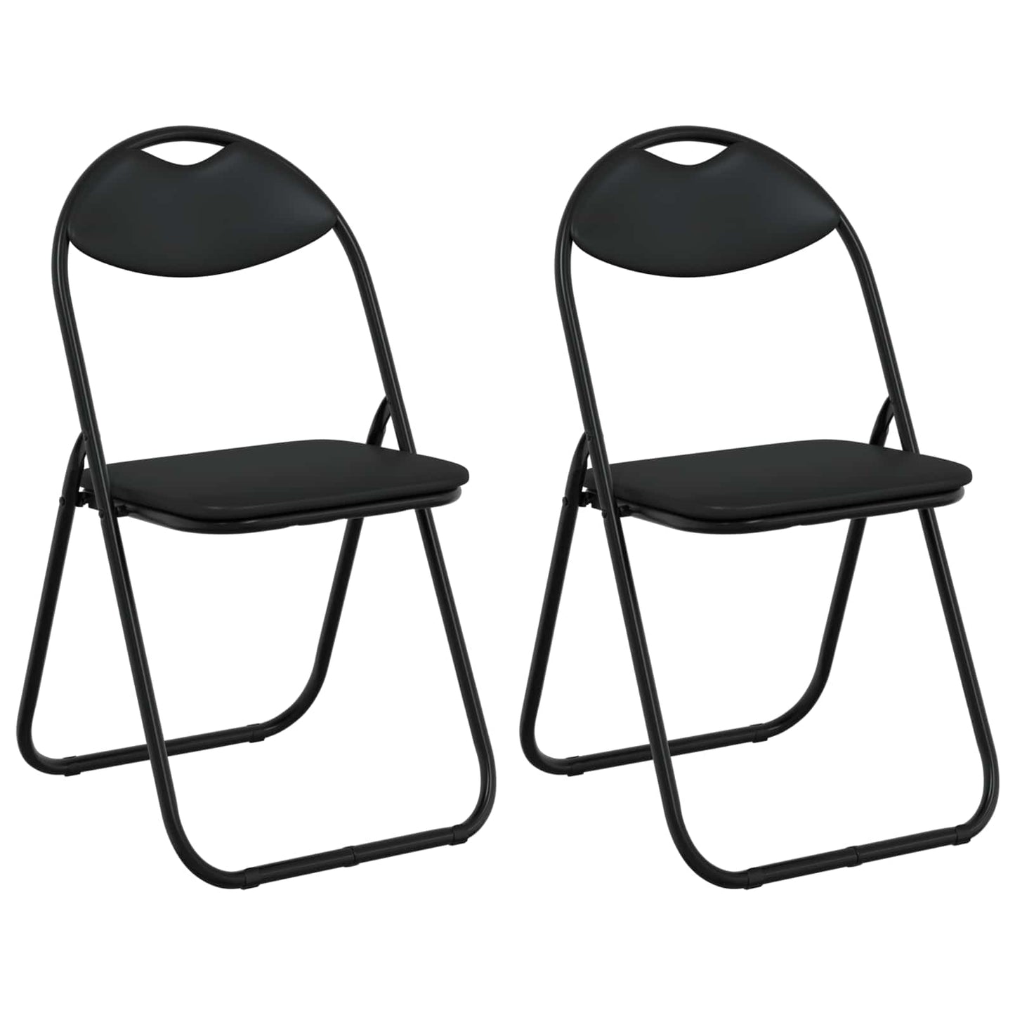 Sammenklappelig stol 2 pcs Sort 48 x 43,5 x 81 cm Faux læder