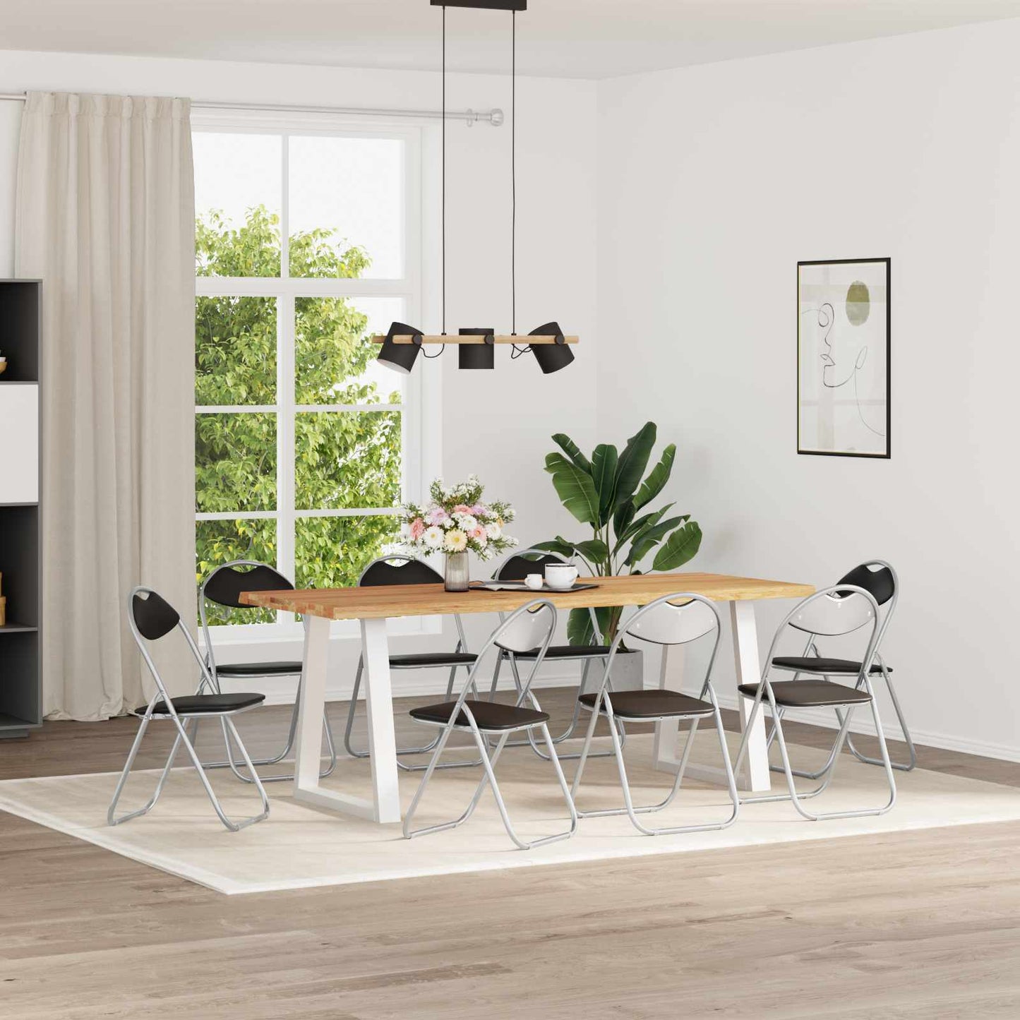 Sammenklappelig stol 8 pcs Sort og grå 48 x 43,5 x 81 cm