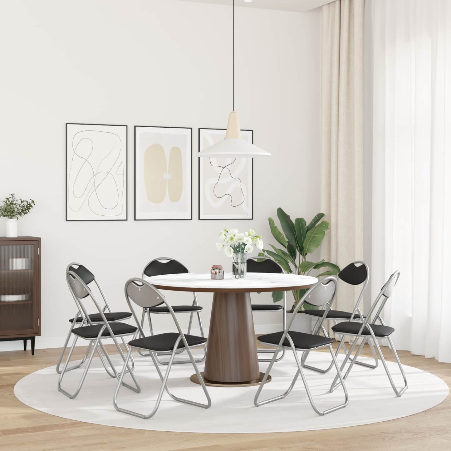 Sammenklappelig stol 8 pcs Sort og grå 48 x 43,5 x 81 cm
