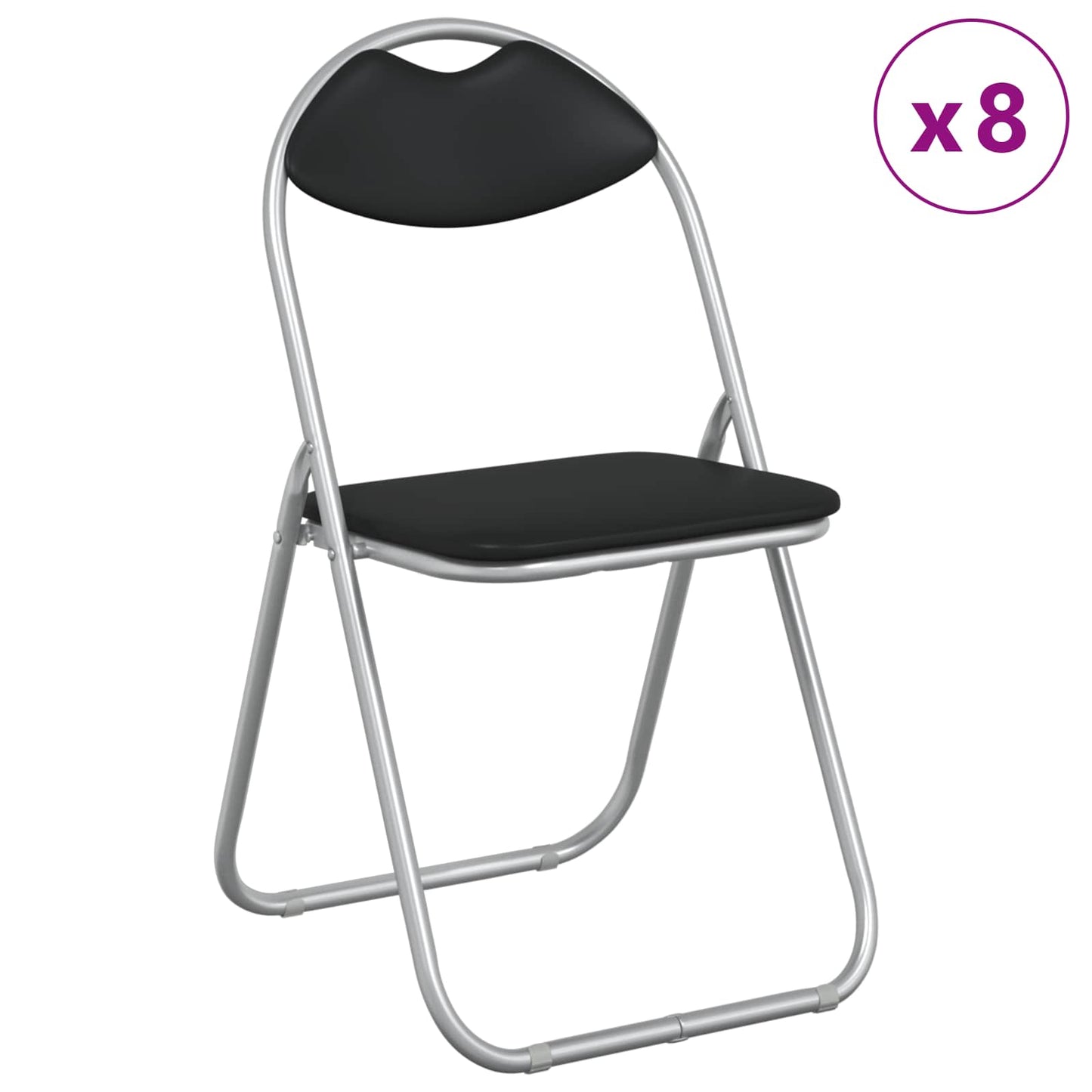 Sammenklappelig stol 8 pcs Sort og grå 48 x 43,5 x 81 cm