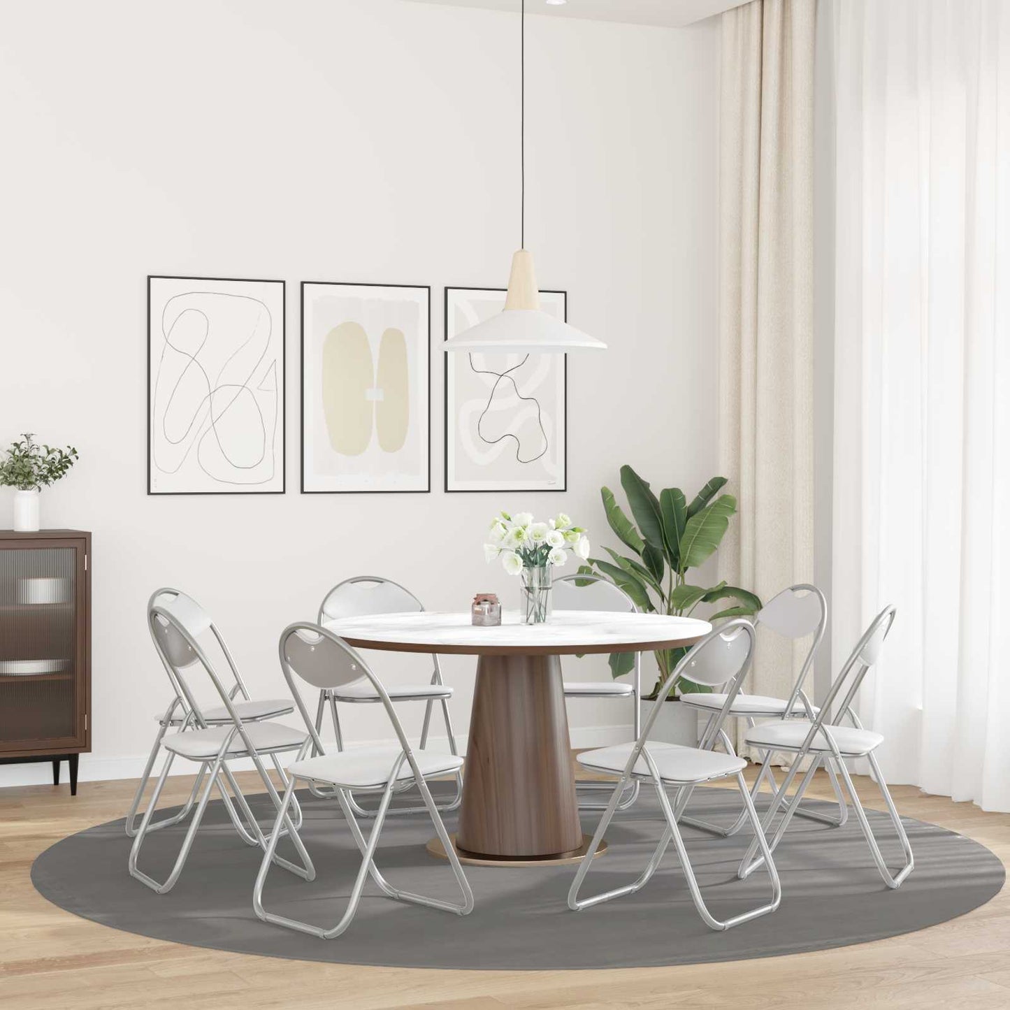 Sammenklappelig stol 8 pcs Hvid og Grå 48 x 43,5 x 81 cm