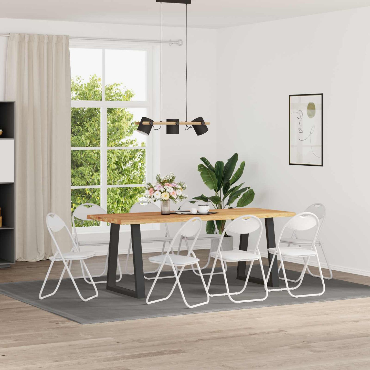 Sammenklappelig stol 8 pcs Hvid 48 x 43,5 x 81 cm Faux læder