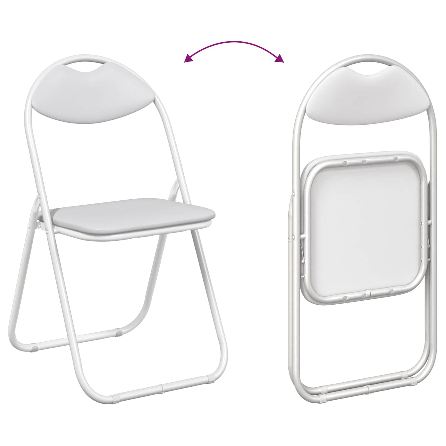 Sammenklappelig stol 8 pcs Hvid 48 x 43,5 x 81 cm Faux læder