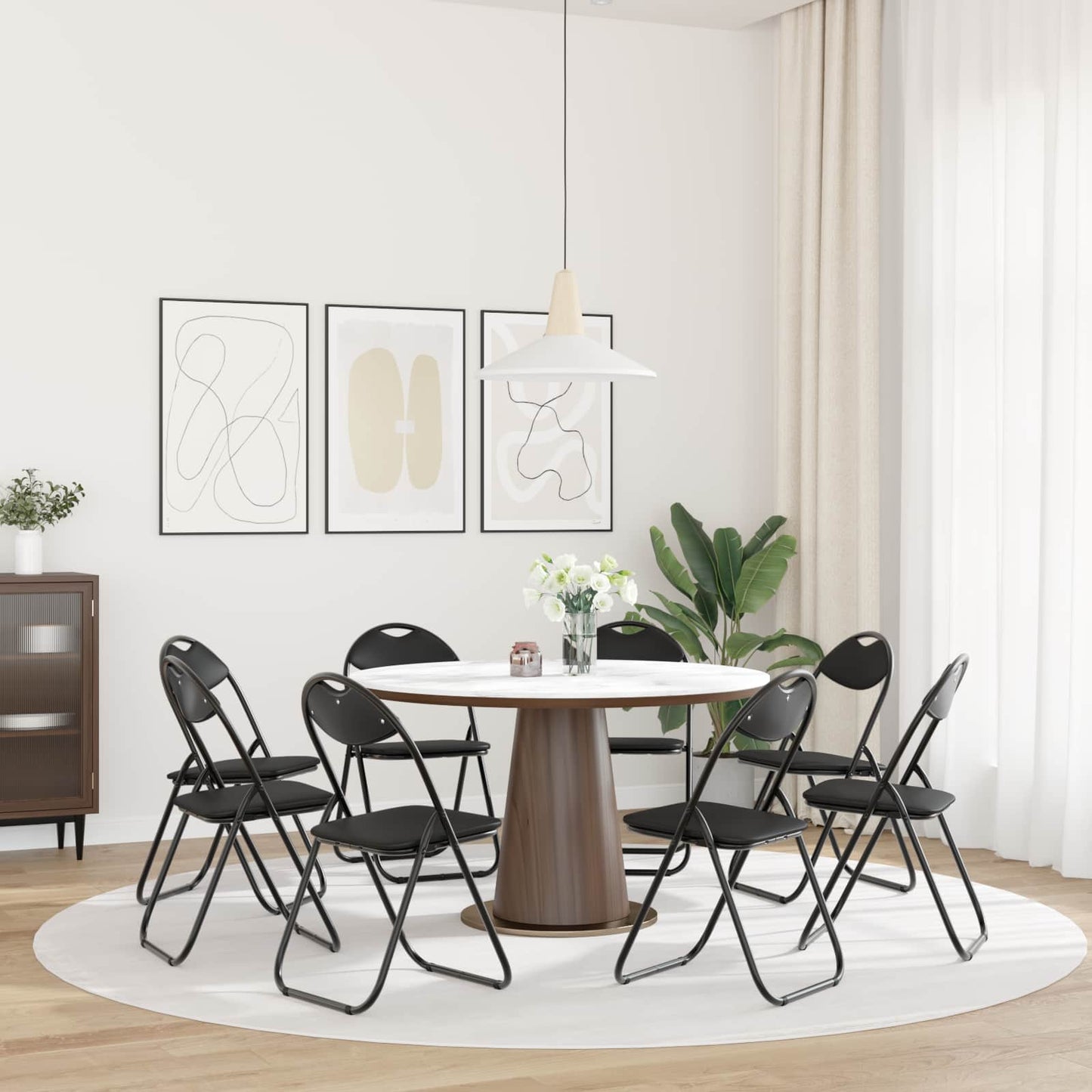 Sammenklappelig stol 8 pcs Sort 48 x 43,5 x 81 cm Faux læder