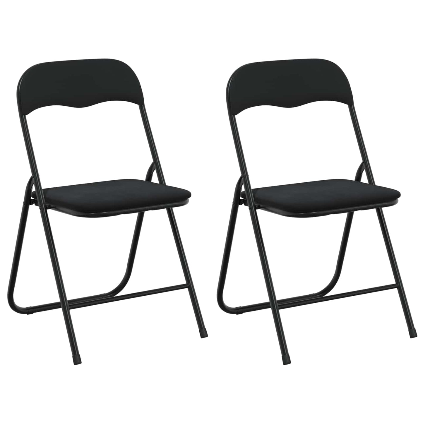 Sammenklappelig stol 2 pcs Sort 48 x 44 x 78 cm Fløjl