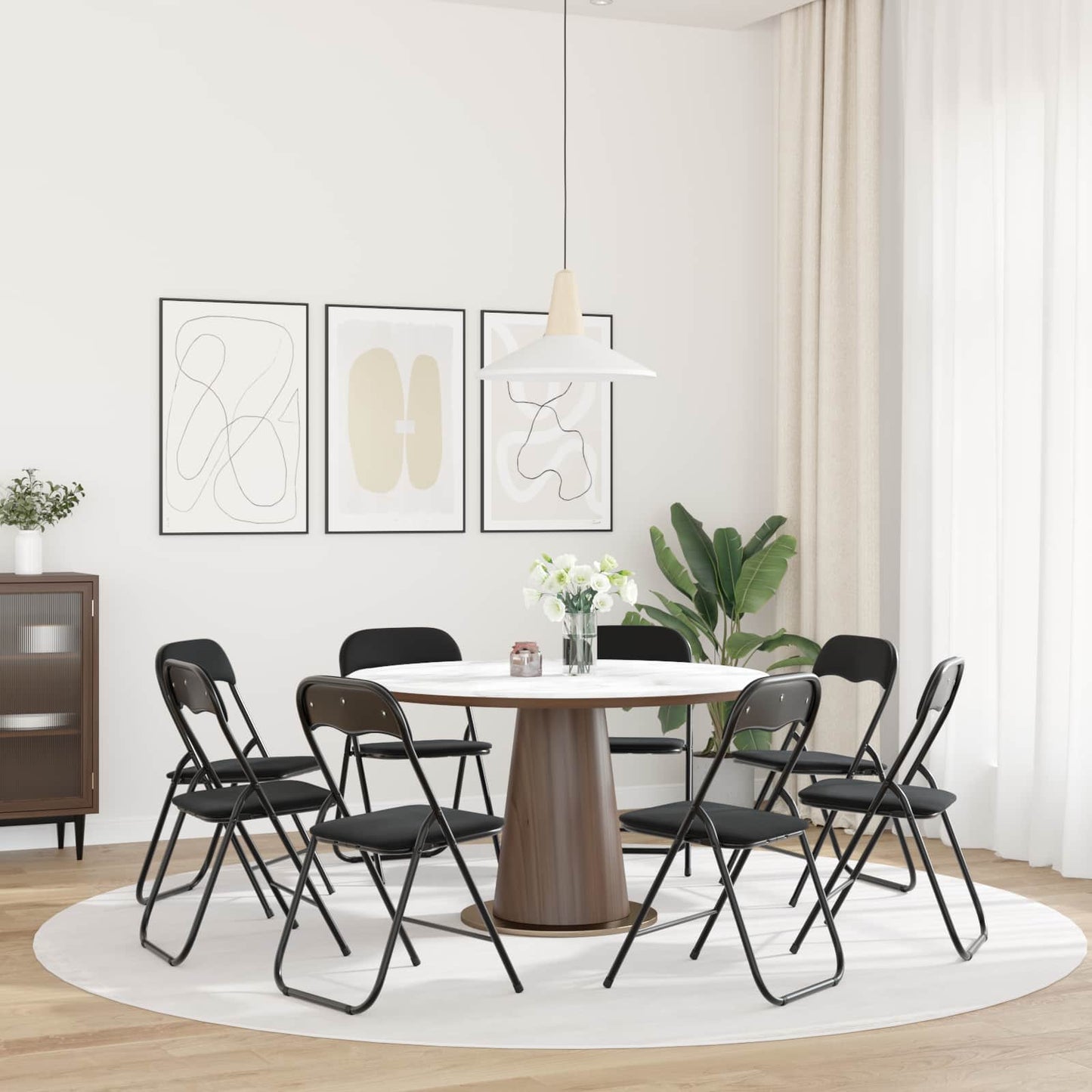 Sammenklappelig stol 8 pcs Sort 48 x 44 x 78 cm Fløjl