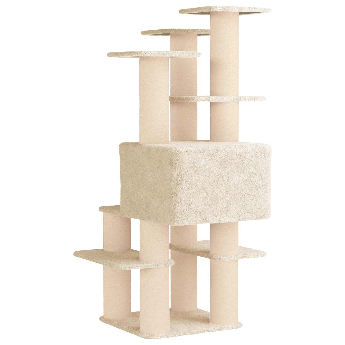 Kattetræ med sisal klatreposter Cremefarvet 161 cm