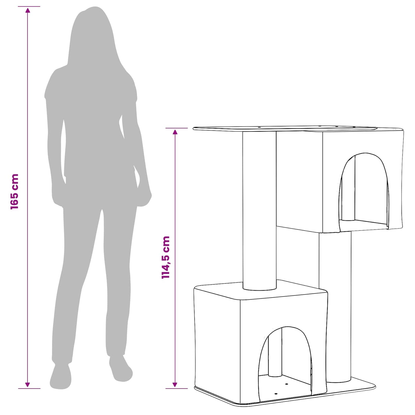 Kattetræ med sisal klatreposter Mørkegrå 114 cm