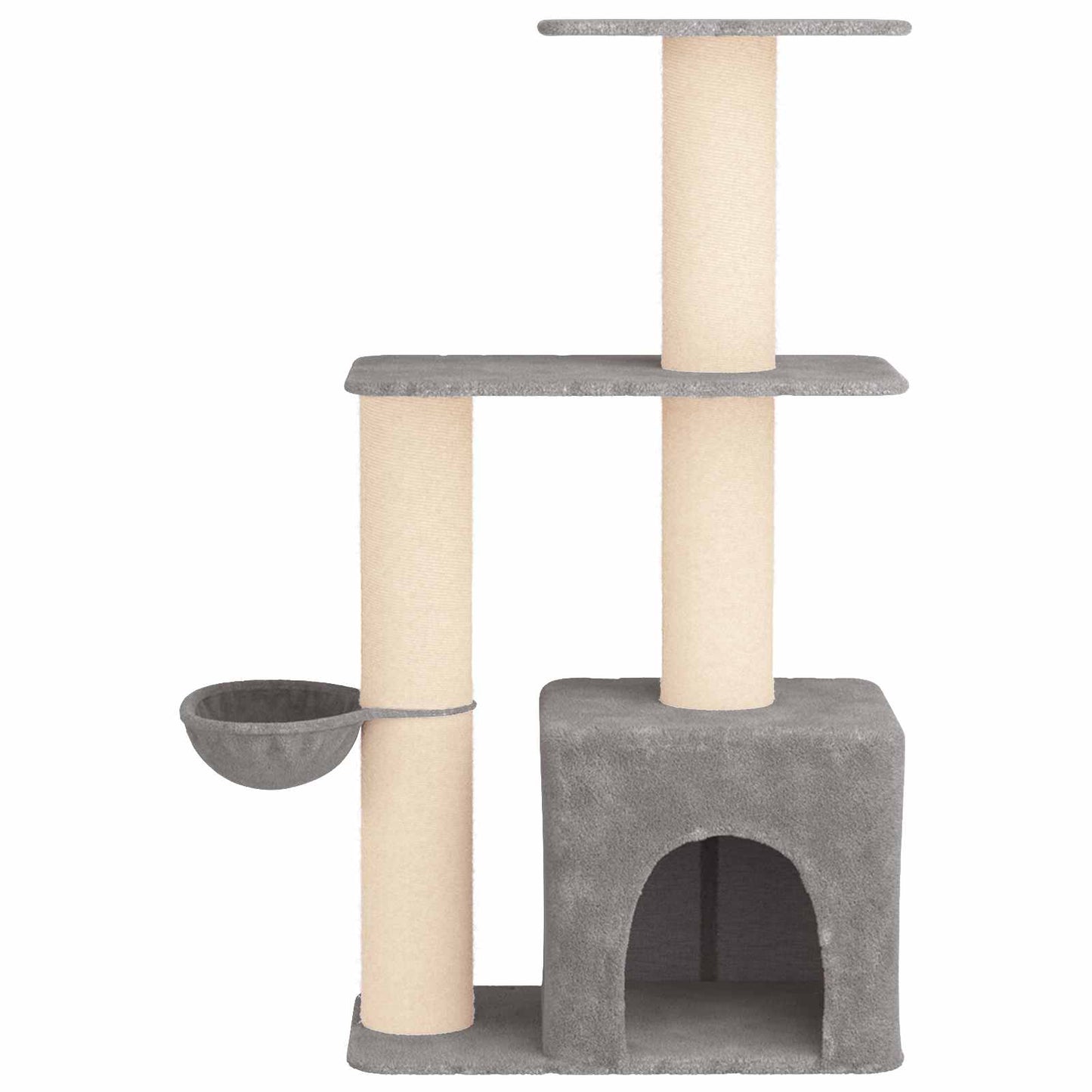 Kattetræ med sisal klatreposter Lysegrå 133 cm
