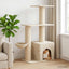 Kattetræ med sisal klatreposter Cremefarvet 133 cm