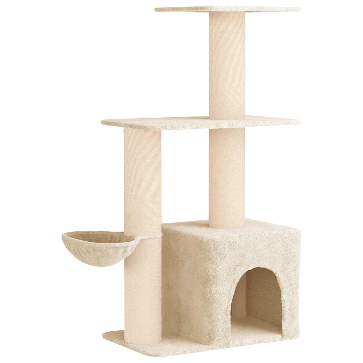 Kattetræ med sisal klatreposter Cremefarvet 133 cm