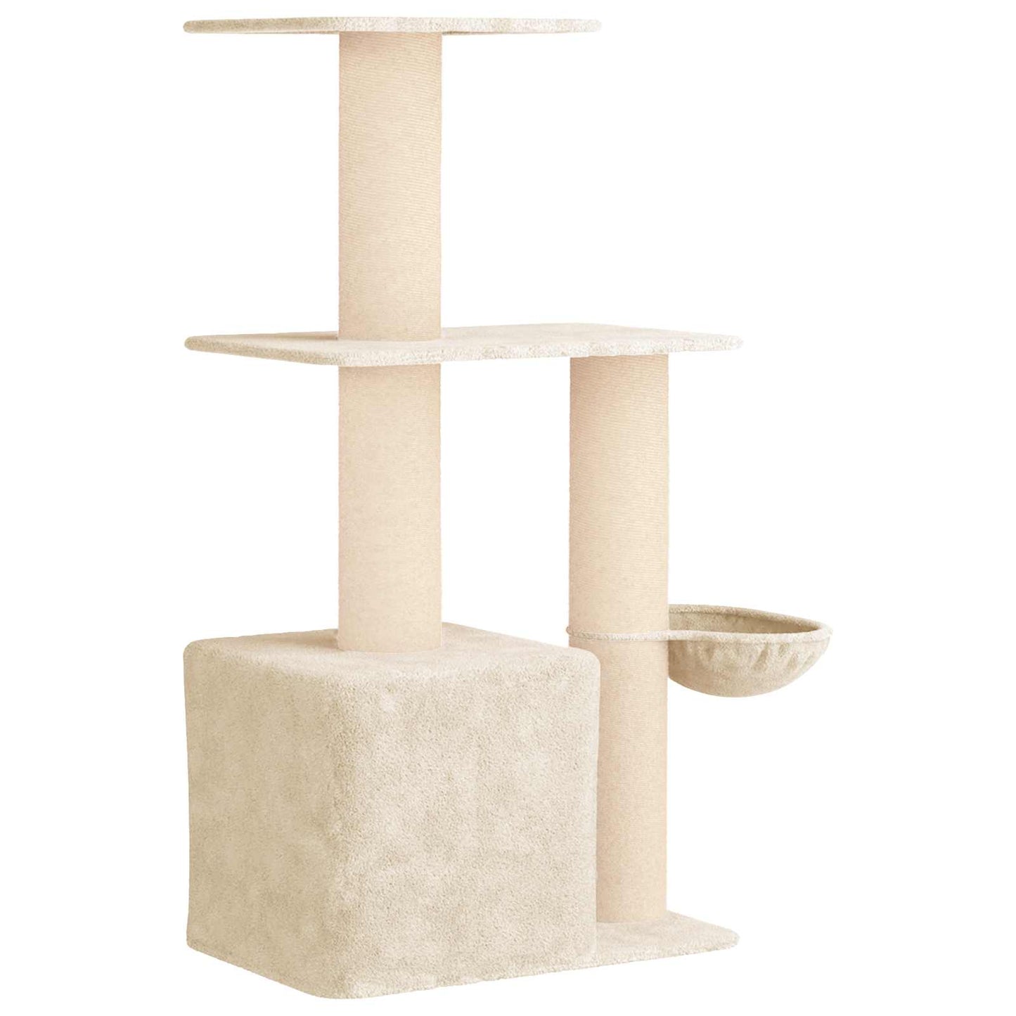 Kattetræ med sisal klatreposter Cremefarvet 133 cm
