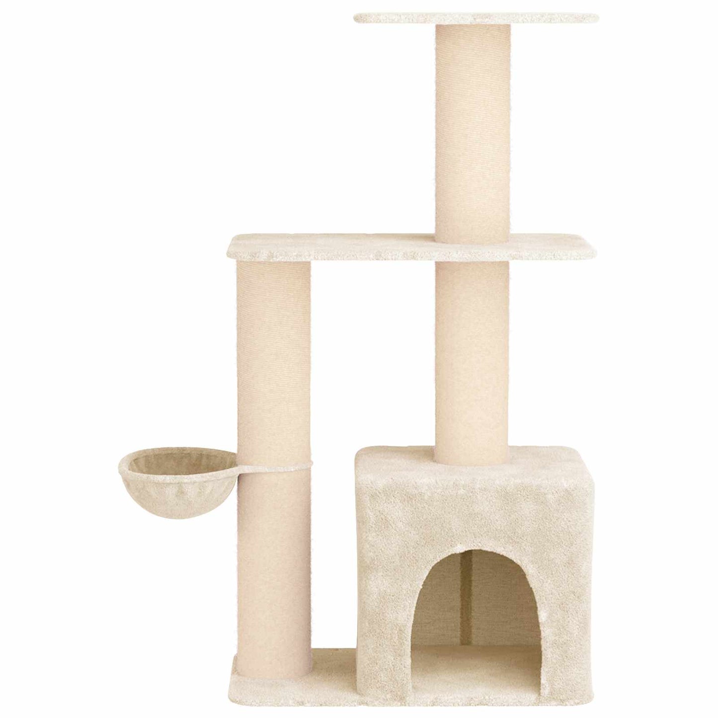 Kattetræ med sisal klatreposter Cremefarvet 133 cm