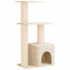 Kattetræ med sisal klatreposter Cremefarvet 133 cm