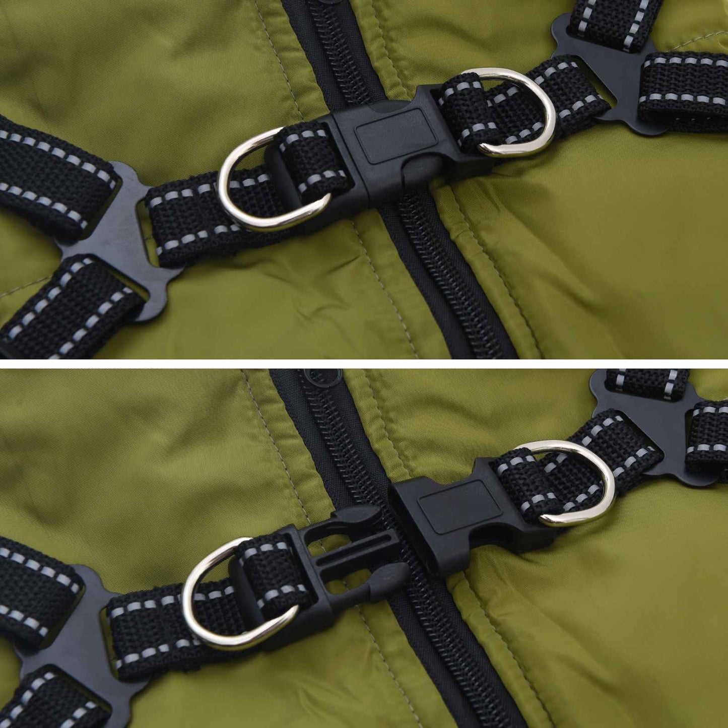 Hundejakke Army Grøn L32 Fleece og polyester