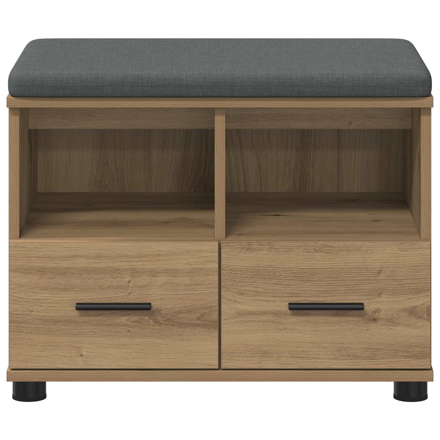 Sko bænk med pude Artisan-eg 60 x 38 x 46 cm Konstrueret træ
