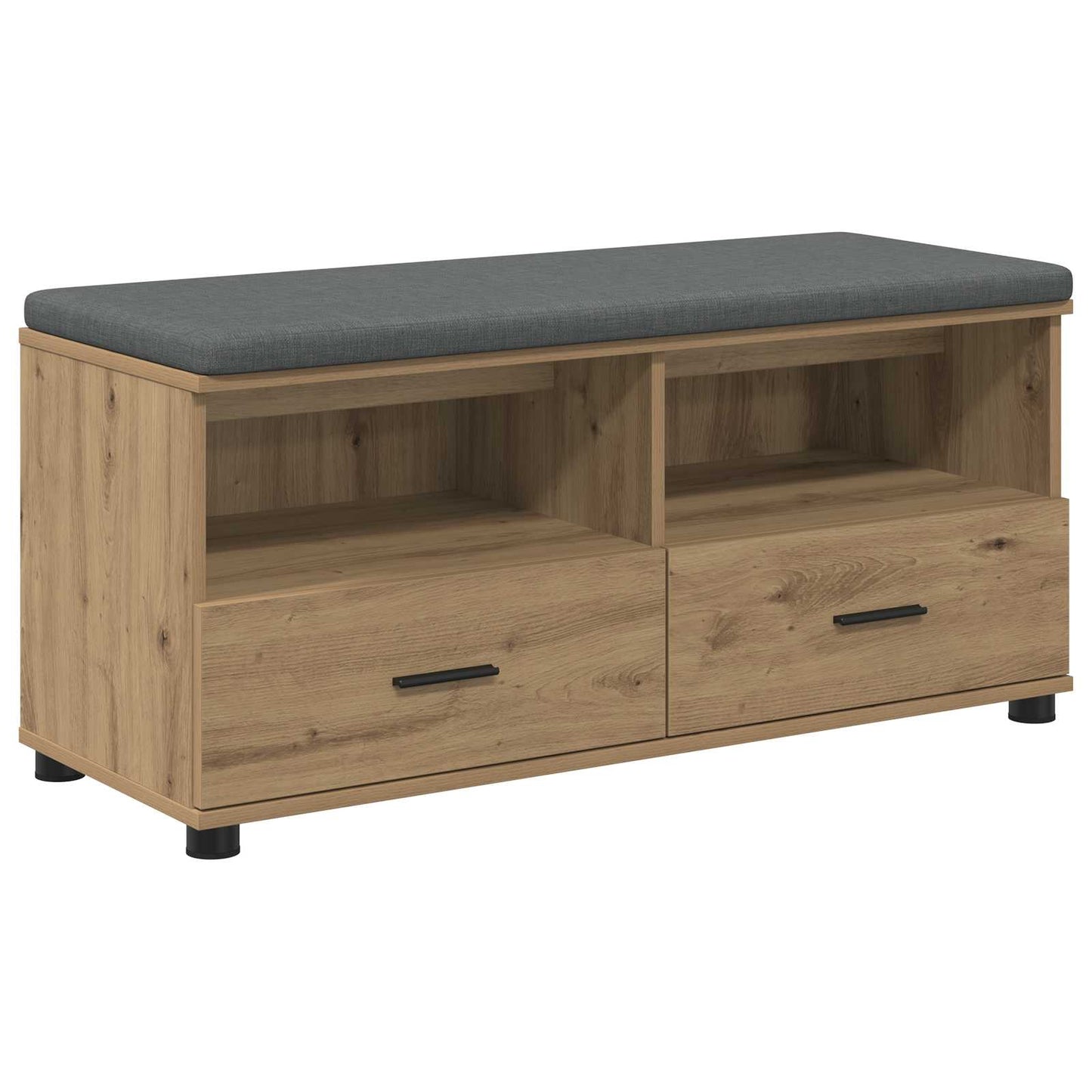 Sko bænk med pude Artisan-eg 100 x 38 x 46 cm Konstrueret træ