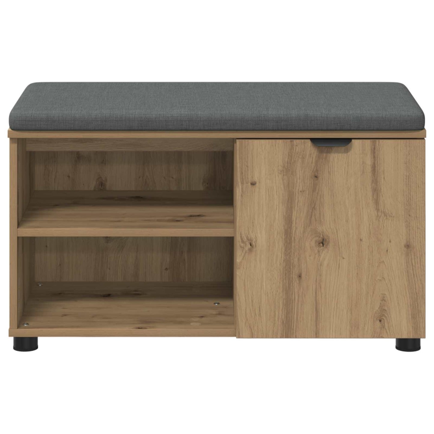 Skobænk med hynde Artisan-eg 80 x 38 x 46 cm Konstrueret træ