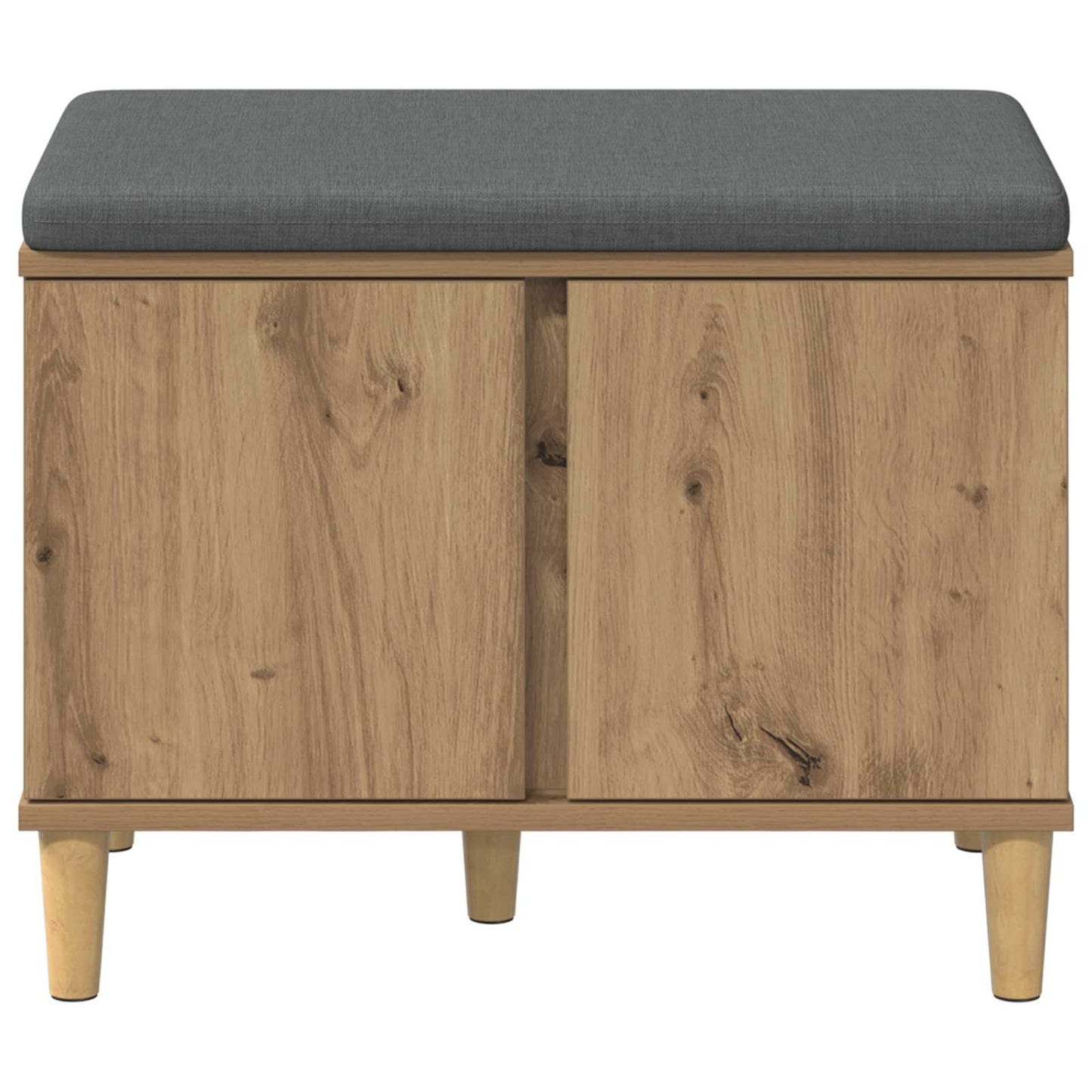 Skobænk med hynde Artisan-eg 60 x 38 x 46 cm Konstrueret træ