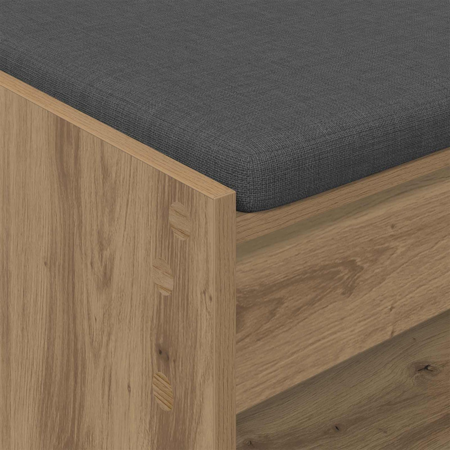 Sko bænk med pude Artisan-eg 83 x 38 x 45 cm Konstrueret træ