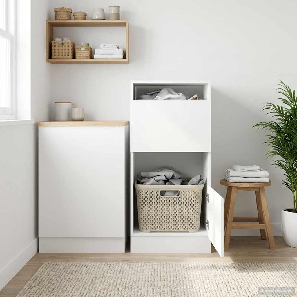 Vaskeskab med opbevaring Hvid 50 x 68 x 102 cm Konstrueret træ