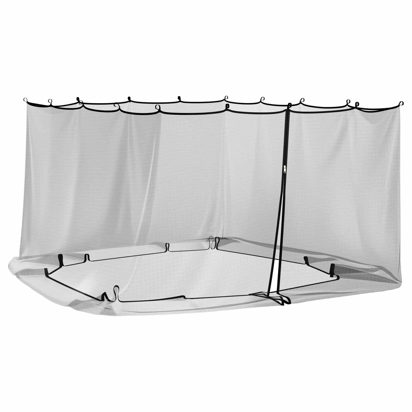 Myggenet til pavillon 220 mesh Sort 3,6 x 3,6 x 2 m Polyester billede