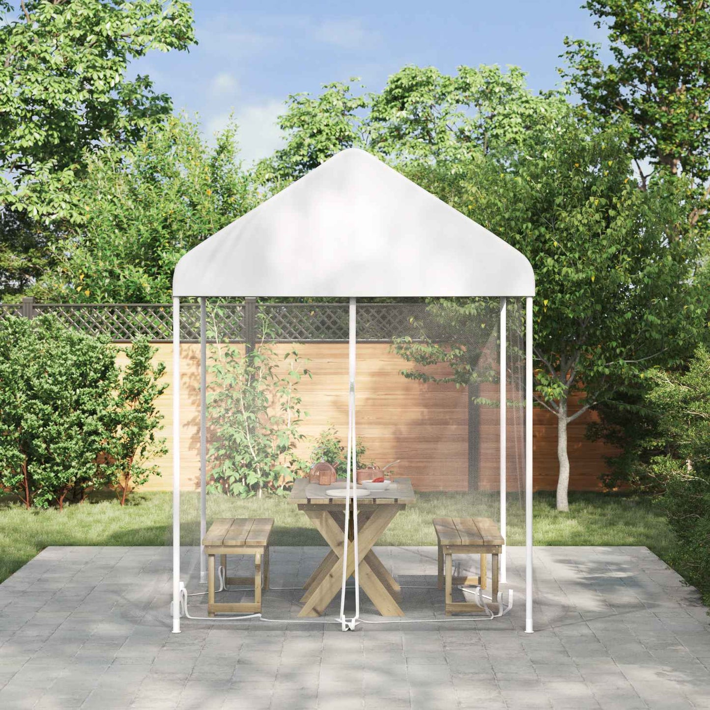 Myggenet til pavillon 220 mesh Hvid 2 x 2 x 2 m Polyester