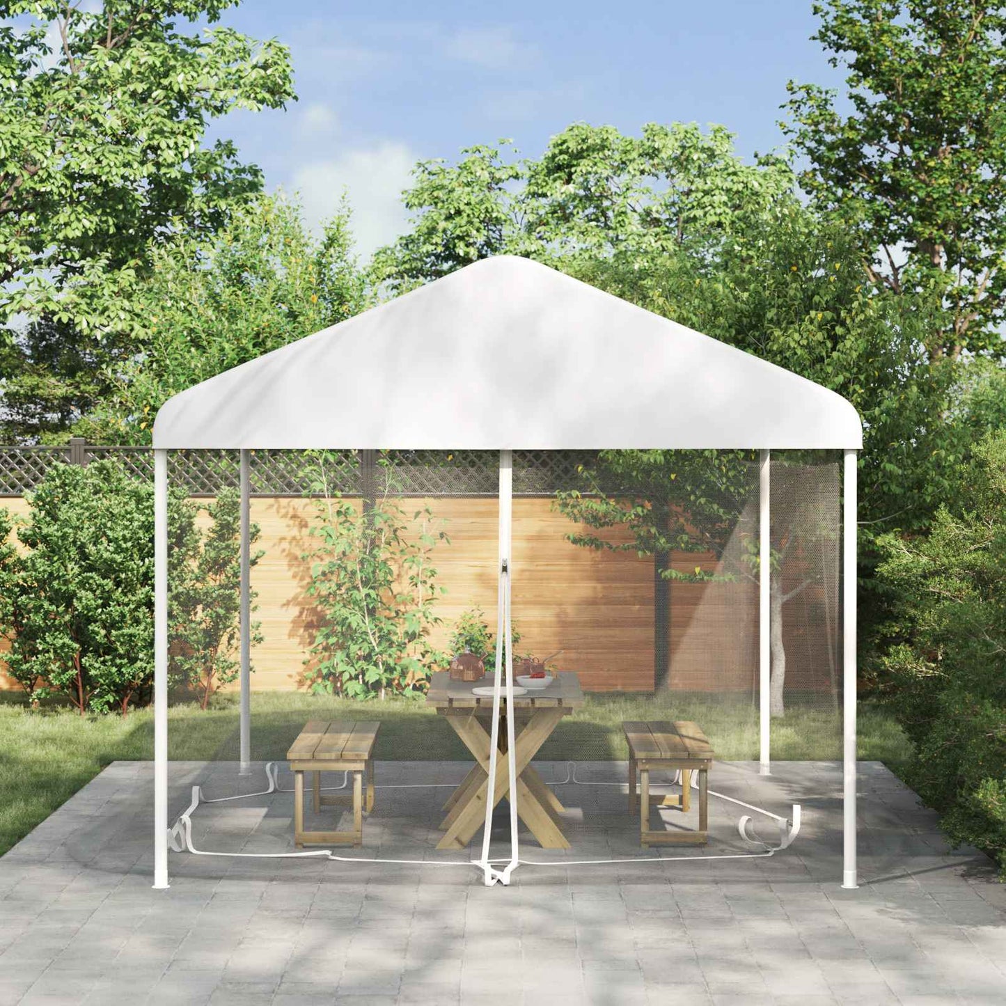 Myggenet til pavillon 220 mesh Hvid 3,6 x 3 x 2 cm Polyester