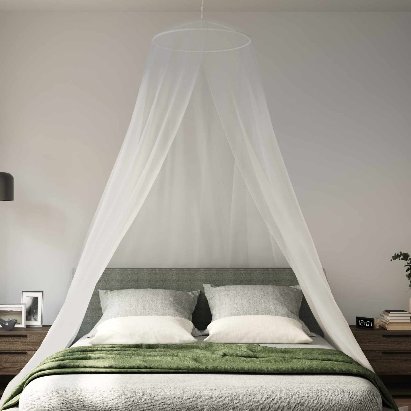 Myggenet til seng 3 pcs 156 mesh Hvid Ø56 x 220 cm Polyester