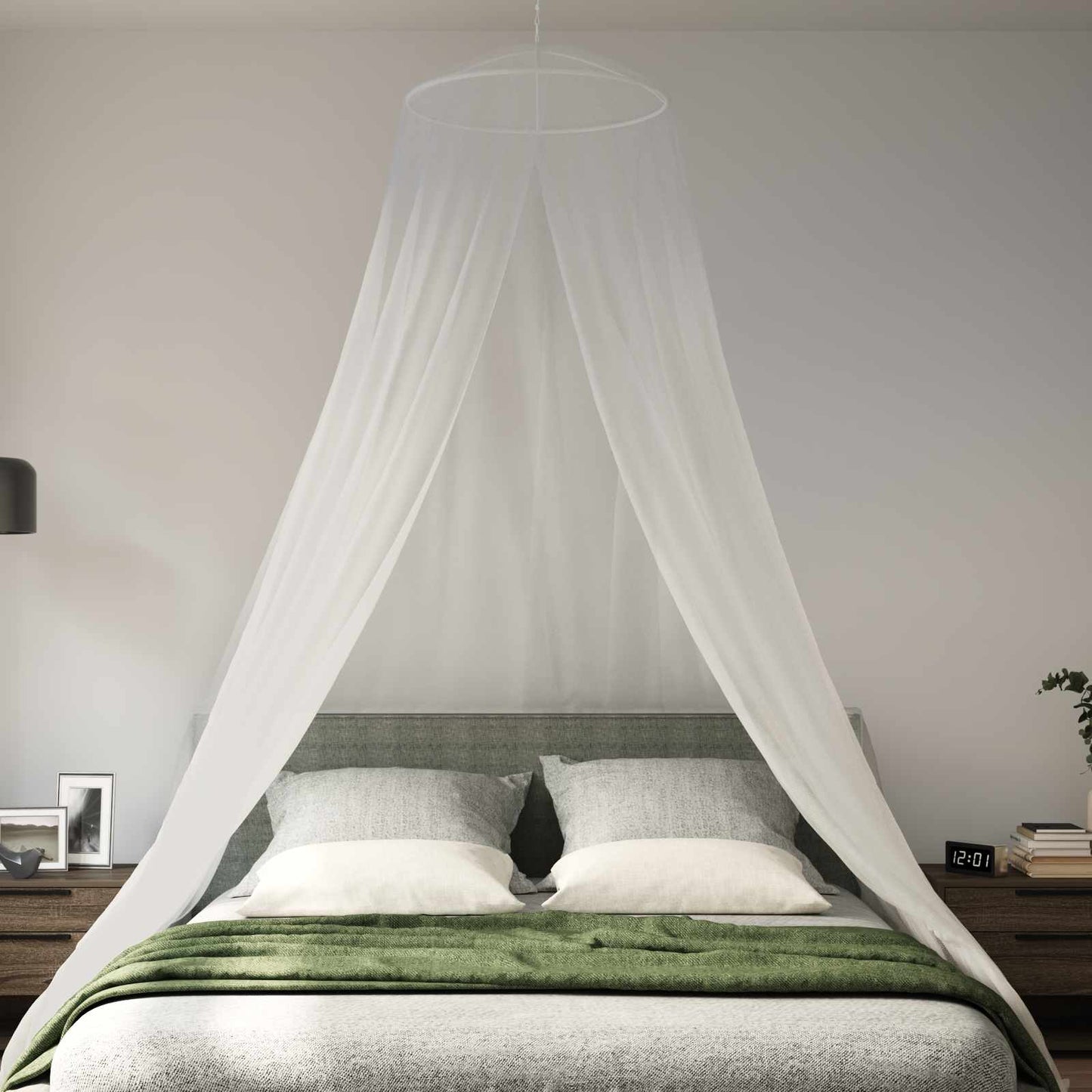 Myggenet til seng 3 pcs 156 mesh Hvid Ø56 x 220 cm Polyester