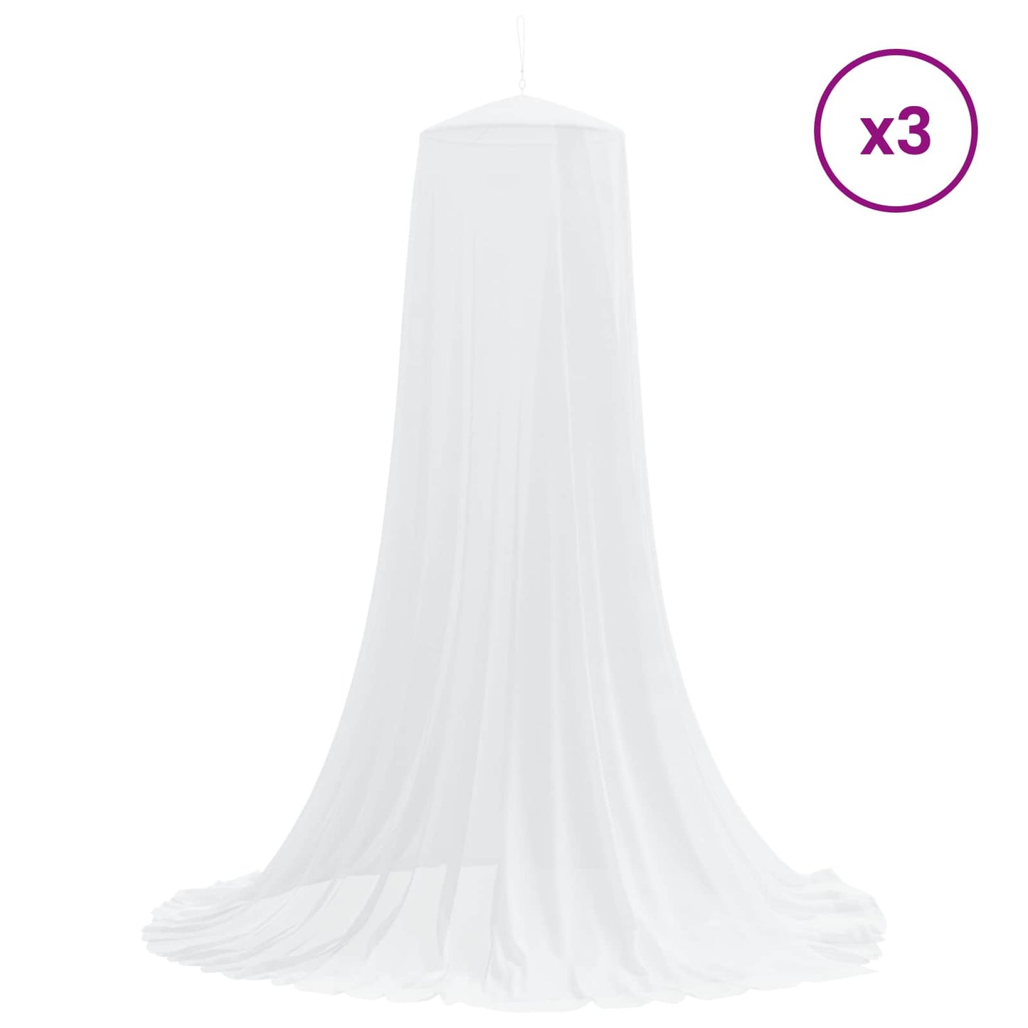 Myggenet til seng 3 pcs 156 mesh Hvid Ø56 x 220 cm Polyester