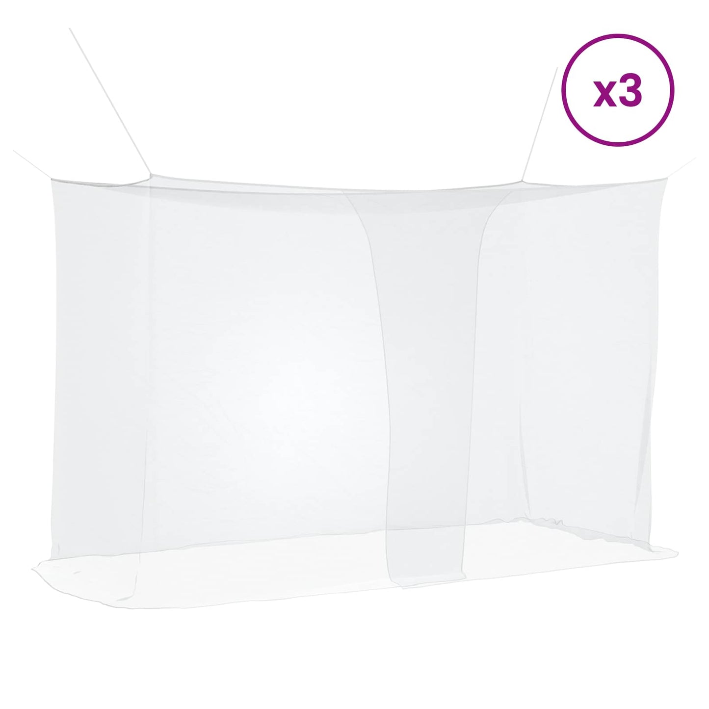 Myggenet til seng 156 mesh 3 pcs Hvid Polyester