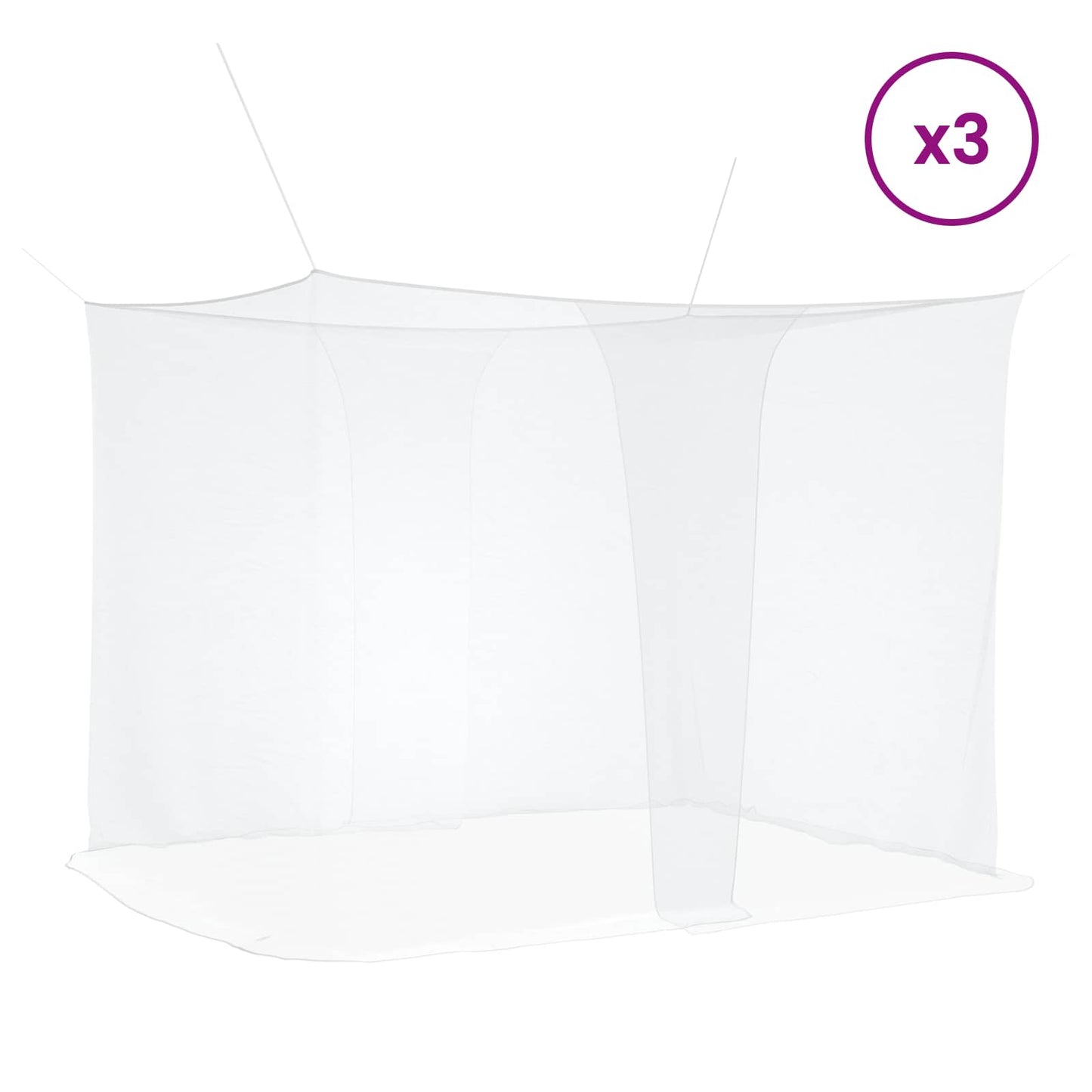 Myggenet til seng 156 mesh 3 pcs Hvid Polyester