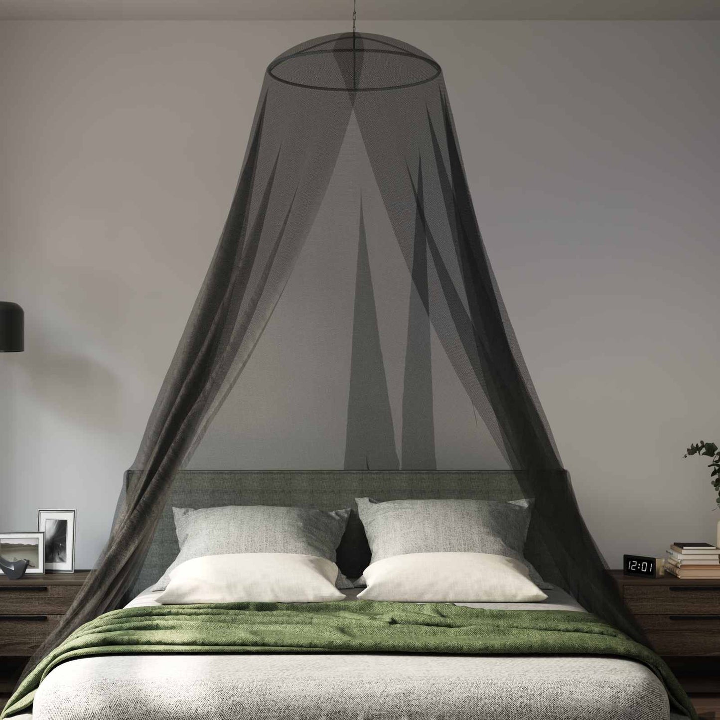 Myggenet til seng 156 mesh Sort Ø56 x 220 cm Polyester