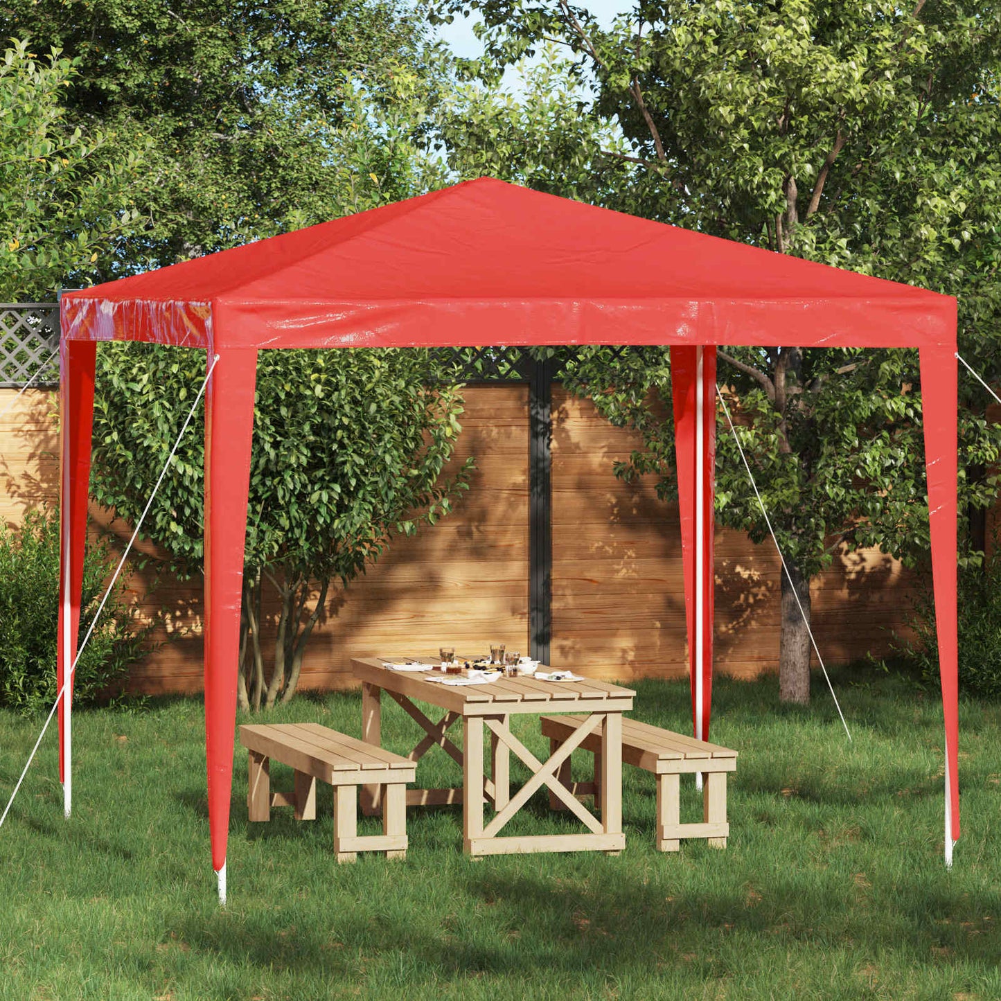 Party Tent 250 x 250 x 240 cm Rød PE og stål