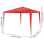 Party Tent Rød 300 x 300 x 255 cm PE og stål